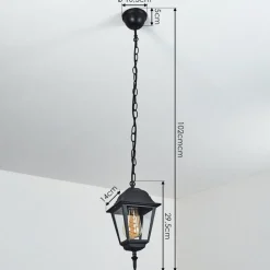 Suspension Exterieur Naofe Noir, 1 Lumiere