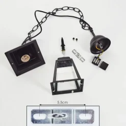 Suspension Exterieur Naofe Noir, 1 Lumiere