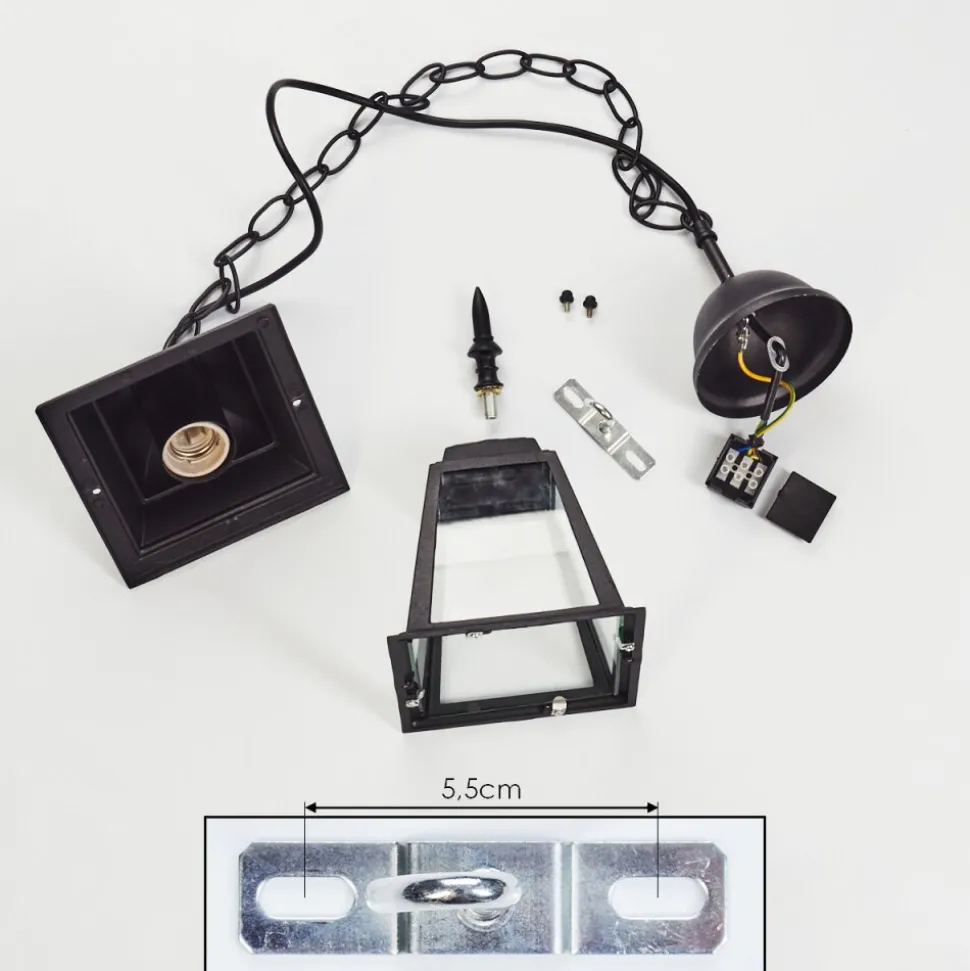 Suspension Exterieur Naofe Noir, 1 Lumiere