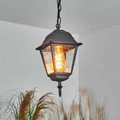 Suspension Exterieur Naofe Noir, 1 Lumiere