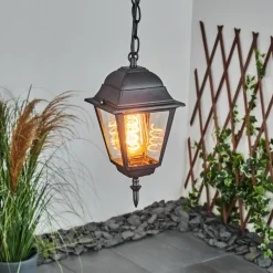 Suspension Exterieur Naofe Noir, 1 Lumiere