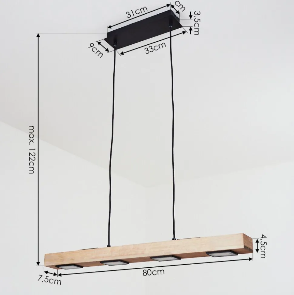 Suspension Giresta Led Noir, 6 Lumieres