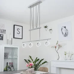 Suspension Globine Led Chrome, 4 Lumieres