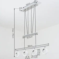 Suspension Globine Led Chrome, 4 Lumieres