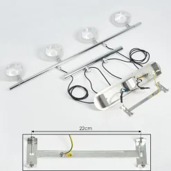 Suspension Globine Led Chrome, 4 Lumieres