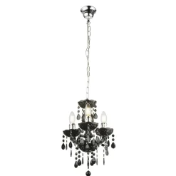 Suspension Globo Cuimbra Ii Noir, 3 Lumieres