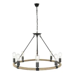 Suspension Globo Ulleu Noir, 8 Lumieres