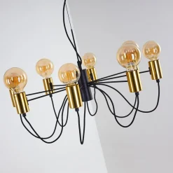 Suspension Gnarp Noir Dore, 8 Lumieres