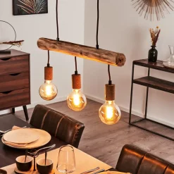 Suspension Gondo Rouille, 3 Lumieres