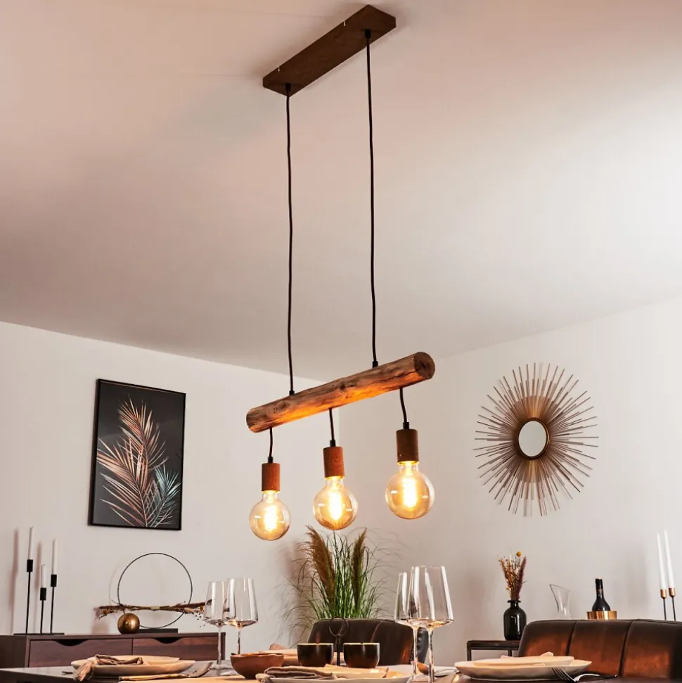 Suspension Gondo Rouille, 3 Lumieres