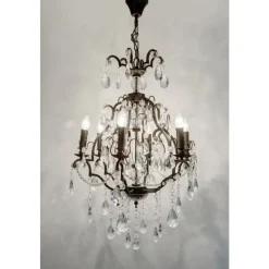 Suspension Hollander Cristallo Anthracite, 6 Lumieres