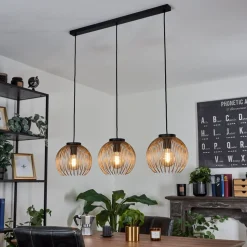 Suspension Keryvaland Noir, 3 Lumieres