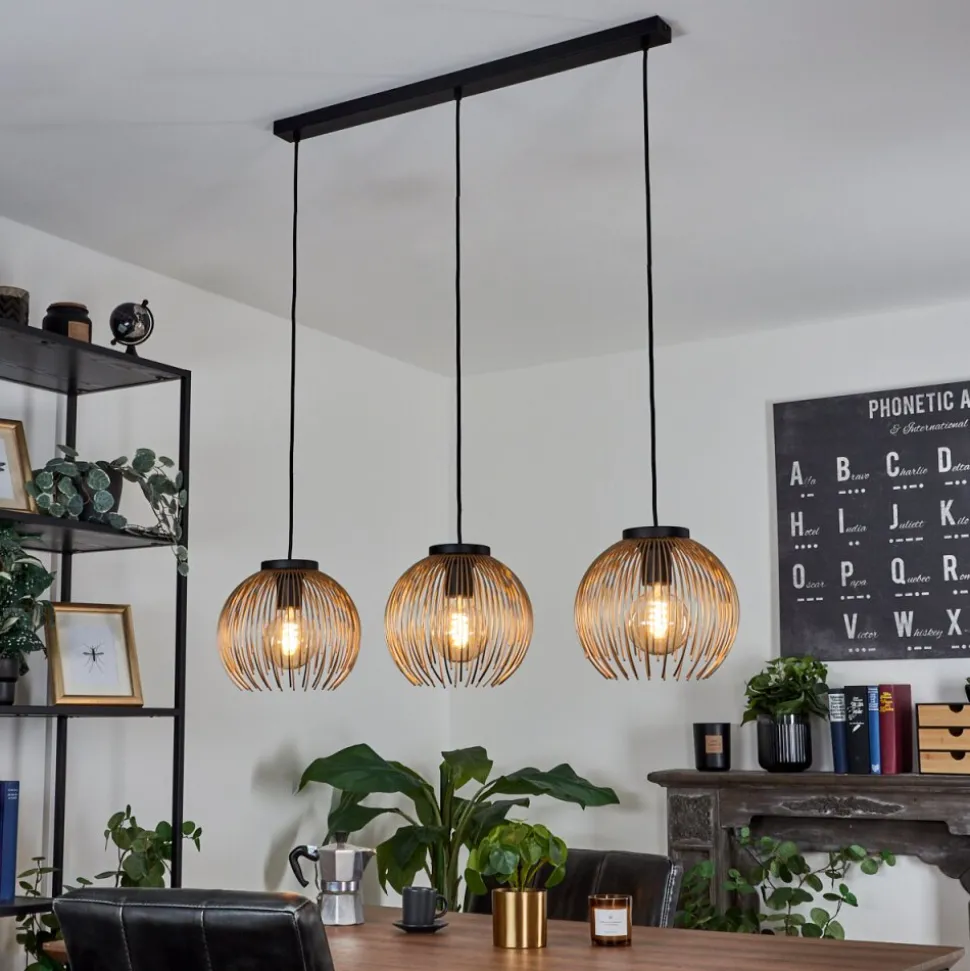 Suspension Keryvaland Noir, 3 Lumieres