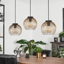 Suspension Keryvaland Noir, 3 Lumieres