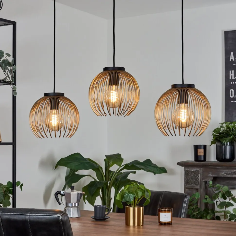 Suspension Keryvaland Noir, 3 Lumieres