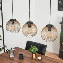 Suspension Keryvaland Noir, 3 Lumieres