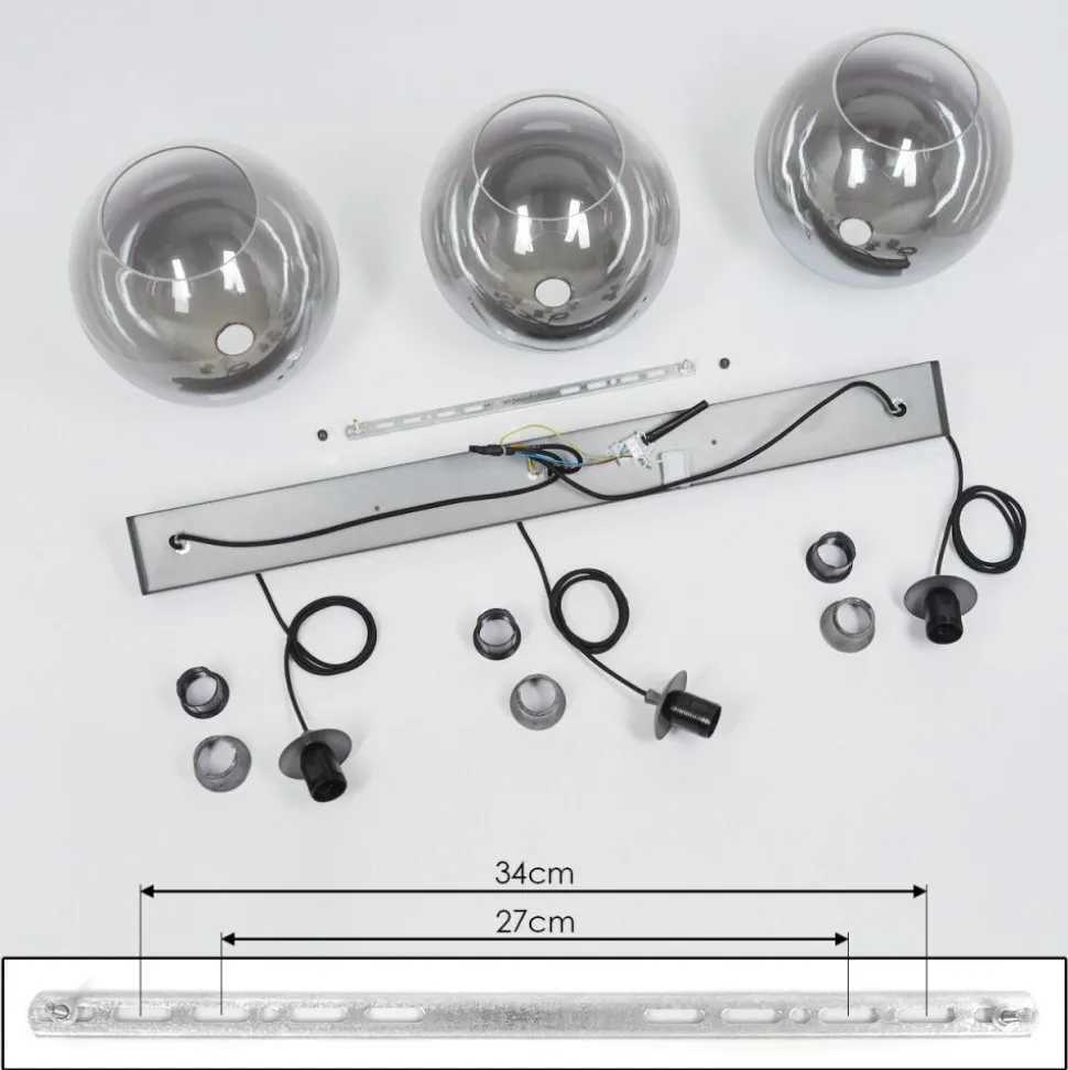Suspension Leissigen Argent Oxyde, 3 Lumieres