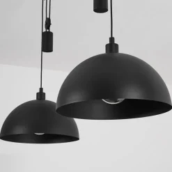 Suspension Manacales Noir, 2 Lumieres
