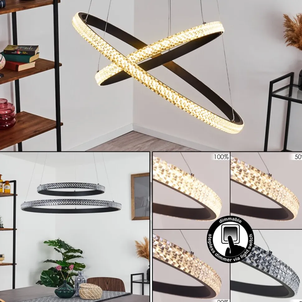 Suspension Melosa Led Noir, 1 Lumiere