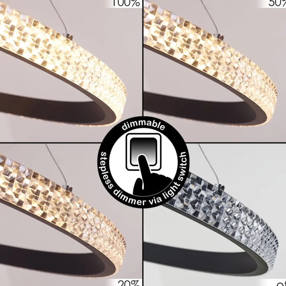 Suspension Melosa Led Noir, 1 Lumiere