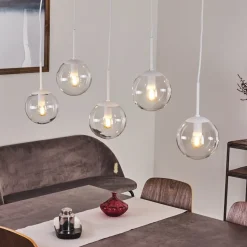 Suspension Mesas Blanc, 5 Lumieres