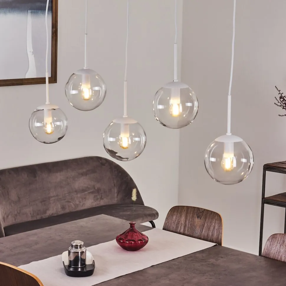 Suspension Mesas Blanc, 5 Lumieres