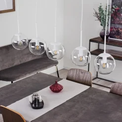 Suspension Mesas Blanc, 5 Lumieres