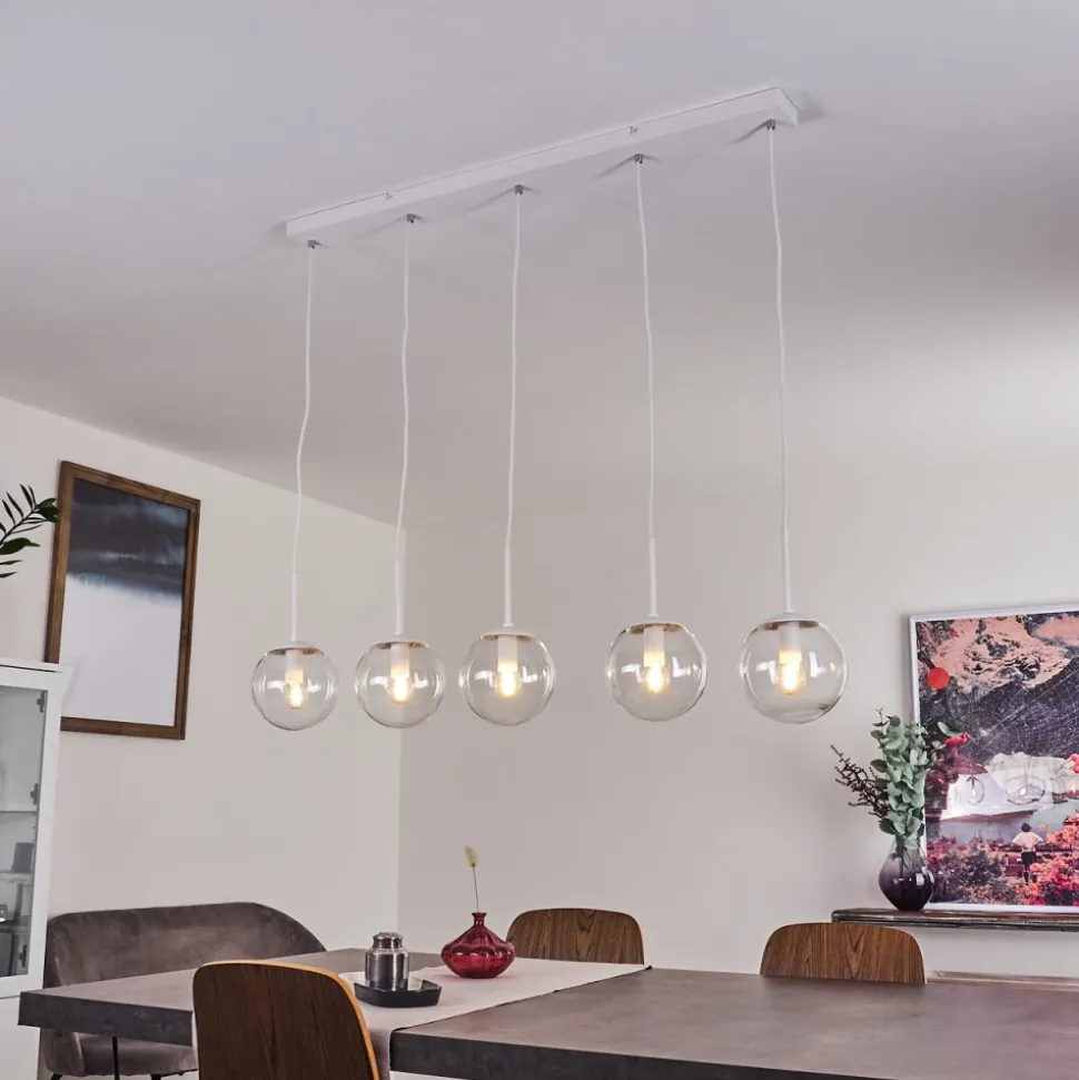 Suspension Mesas Blanc, 5 Lumieres