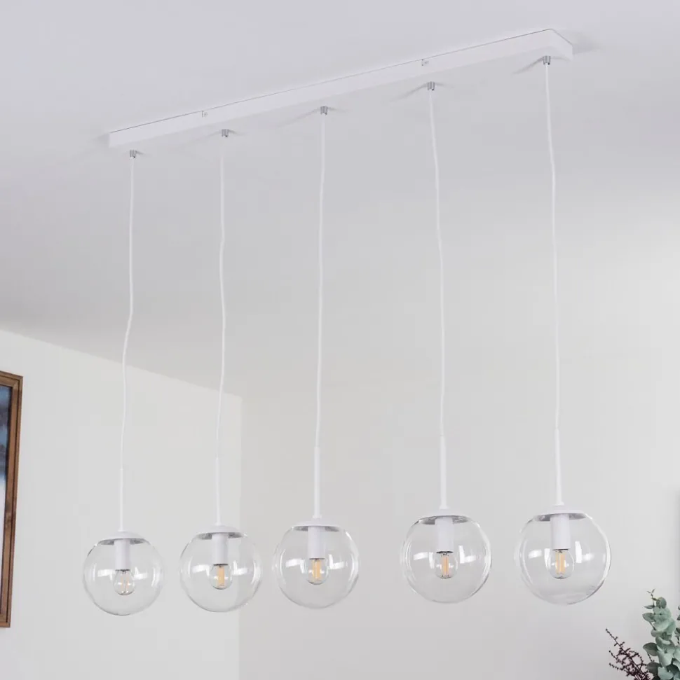 Suspension Mesas Blanc, 5 Lumieres