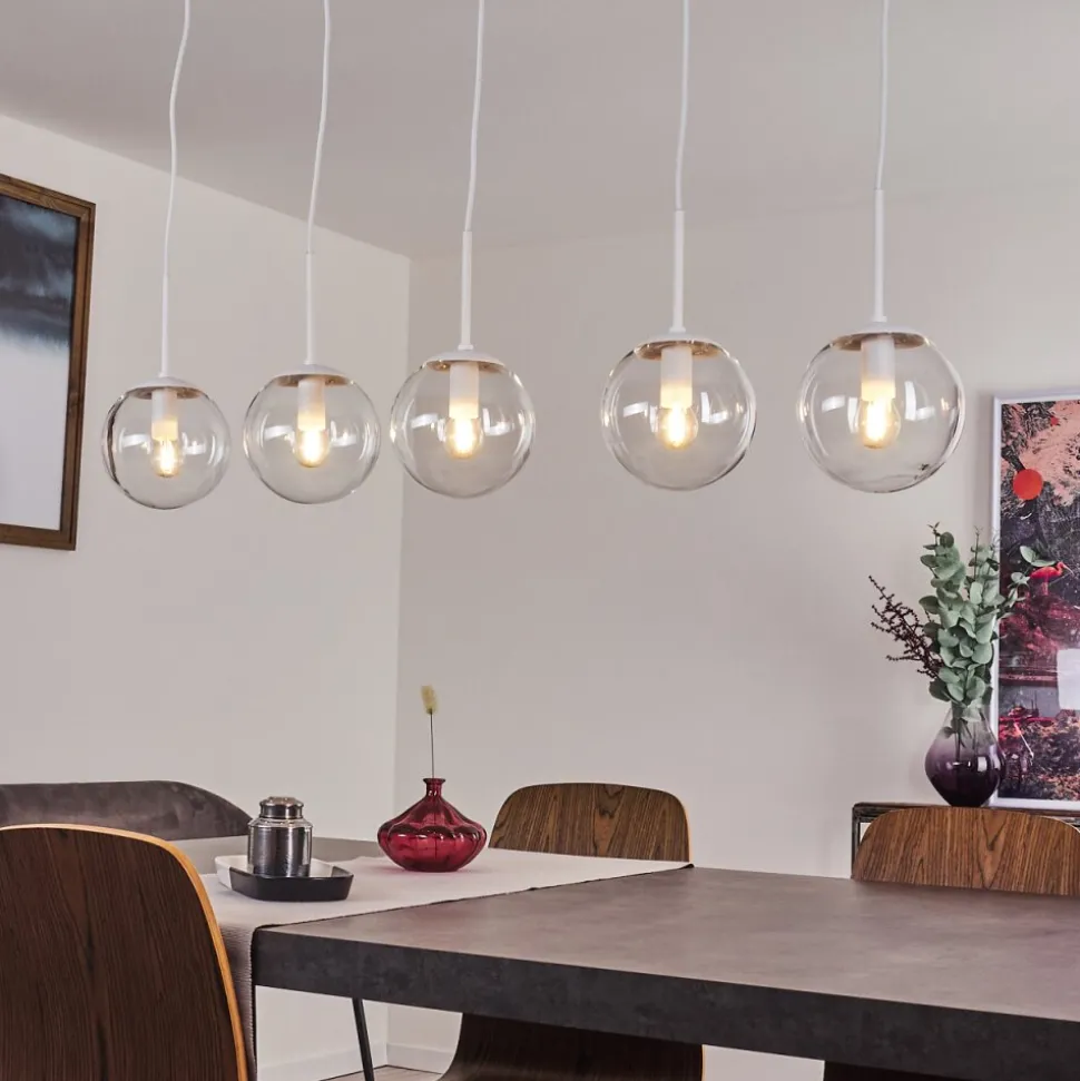 Suspension Mesas Blanc, 5 Lumieres