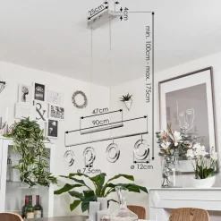 Suspension Ogoki Led Chrome, 4 Lumieres