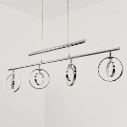 Suspension Ogoki Led Chrome, 4 Lumieres