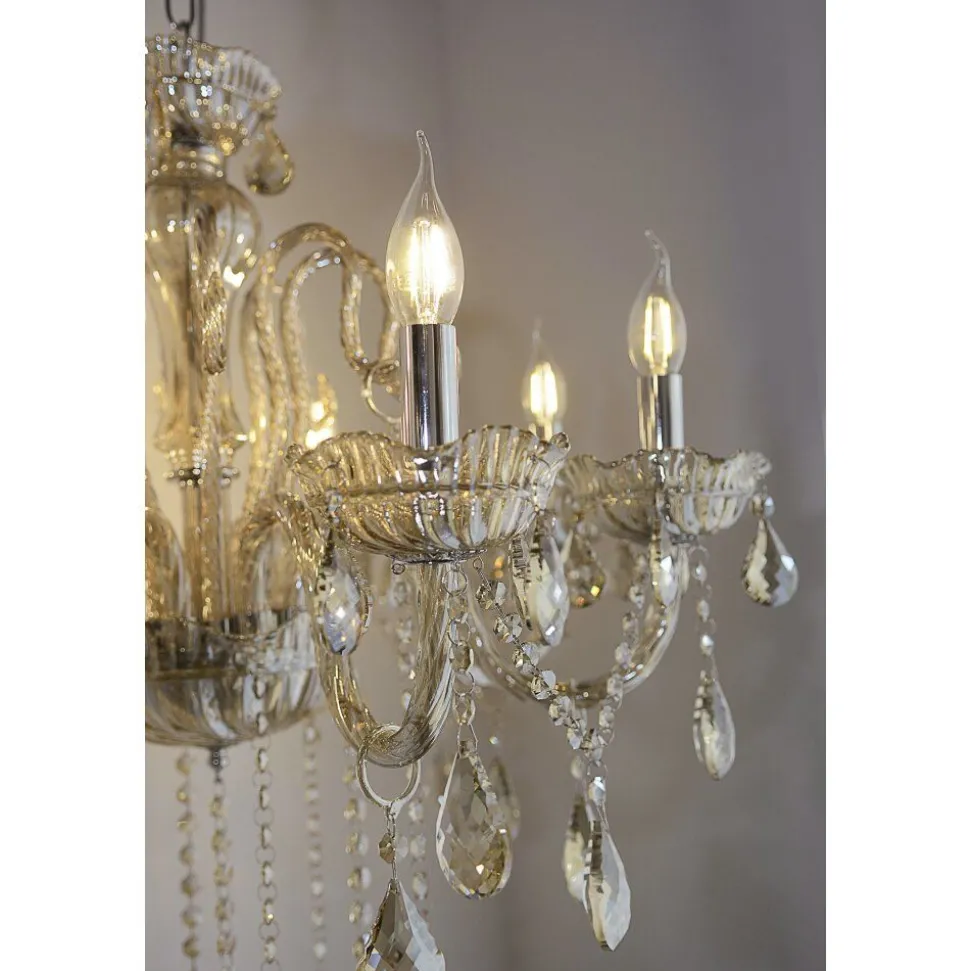 Suspension Paul Neuhaus Gracia Champagne, 8 Lumieres