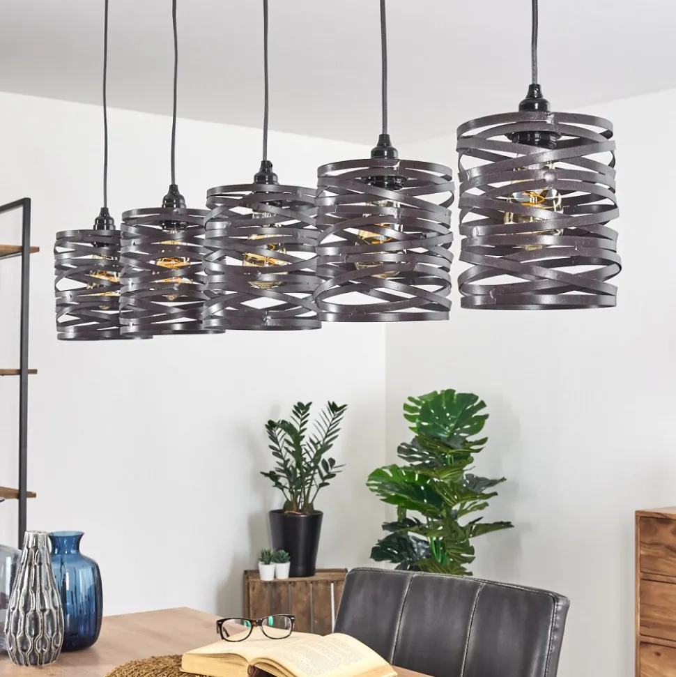 Suspension Pauluspolder Gris, 5 Lumieres