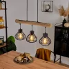 Suspension Pila Ecru, Noir, 3 Lumieres