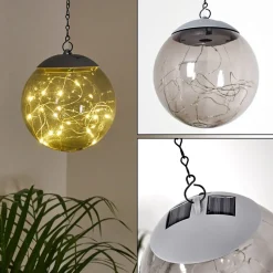 Suspension Pollenca Led Fumee, Noir, 20 Lumieres