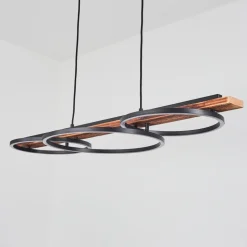 Suspension Pompu Led Brun, Noir, 3 Lumieres