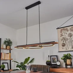 Suspension Pompu Led Brun, Noir, 3 Lumieres