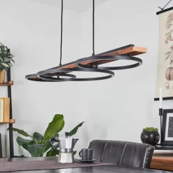 Suspension Pompu Led Brun, Noir, 3 Lumieres