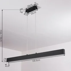 Suspension Poroporo Led Noir, 1 Lumiere