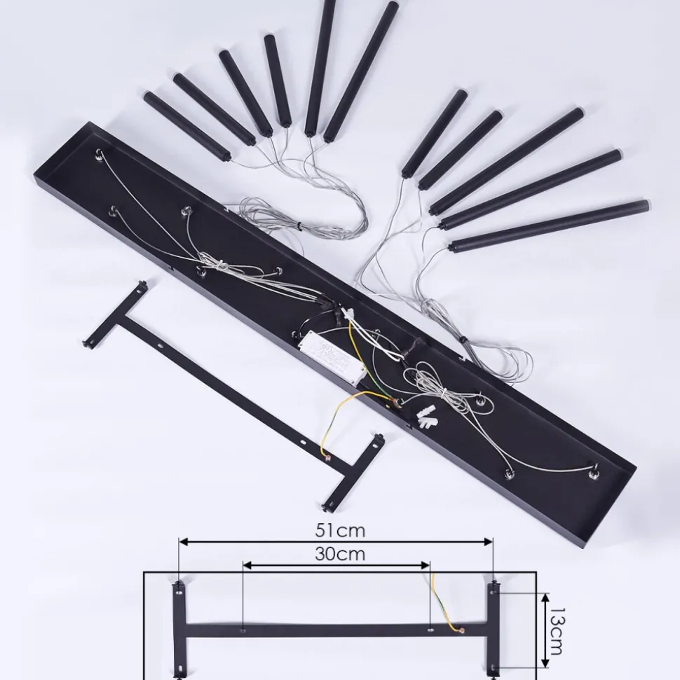 Suspension Porquera Led Noir, 11 Lumieres