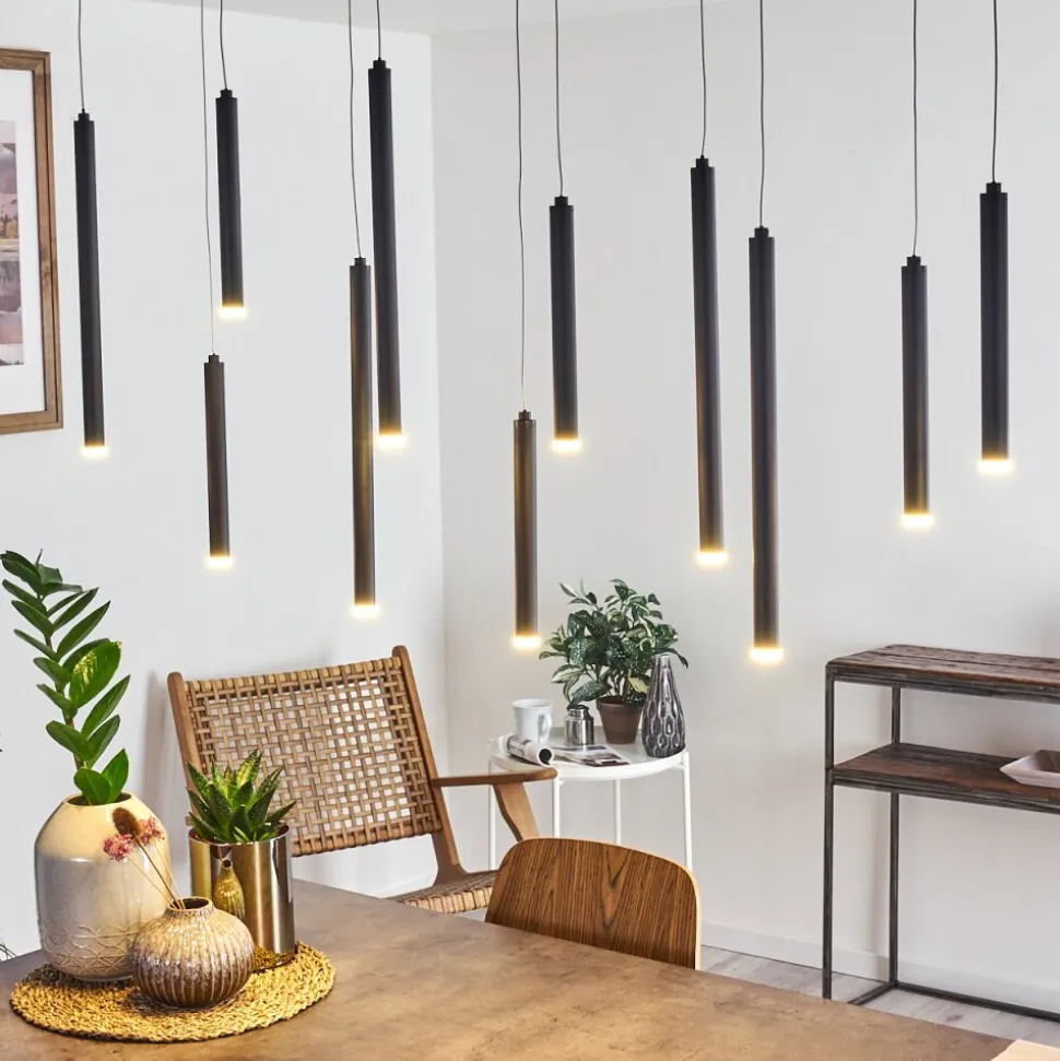 Suspension Porquera Led Noir, 11 Lumieres