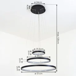 Suspension Preci Led Noir, 1 Lumiere