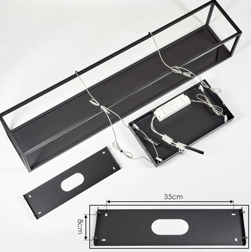 Suspension Ranquile Led Noir, 4 Lumieres, Telecommandes