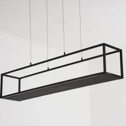 Suspension Ranquile Led Noir, 4 Lumieres, Telecommandes