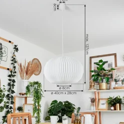 Suspension Regufe Blanc, 1 Lumiere