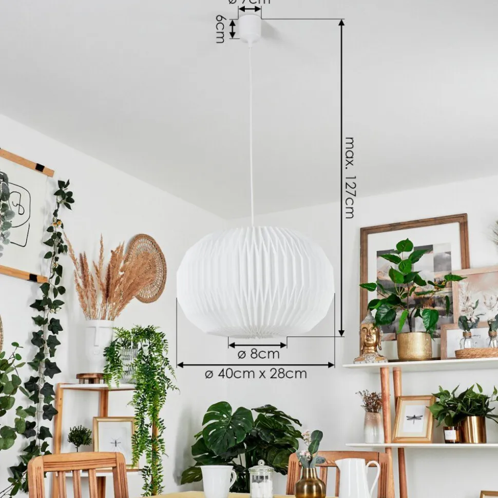 Suspension Regufe Blanc, 1 Lumiere