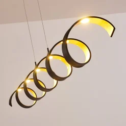 Suspension Rezat Led Noir Dore, 6 Lumieres