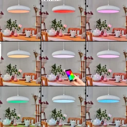 Suspension Rhone Led Blanc, 1 Lumiere, Changeur De Couleurs