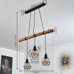 Suspension Seegaard Brun, 3 Lumieres
